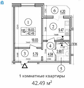 Продам 42.59 кв. м ул. Б. Гмыри ж/б 19 Кодацька Фортеця Без %