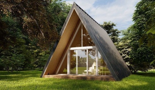 A-фрейм. Каркасний будинок.