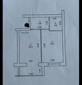 1 кімн квартира з АО в районі Крошня