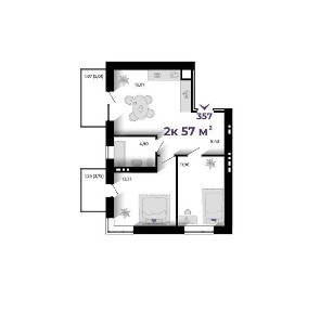 Продається 2 кім. біля парку. Роз. 2 роки