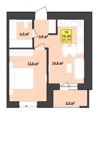 Чудова 1-кімнатна квартира