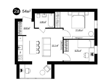 Комфортна площа для життя. Апартаменти 51 м2. Комплекс 
