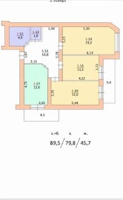 Продаж 3к квартири, 89 м. кв, вул. Гайова