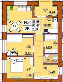 В збудованому будинку 2-на квартира (61.87 кв) в ЖК Комфорт-Сіті
