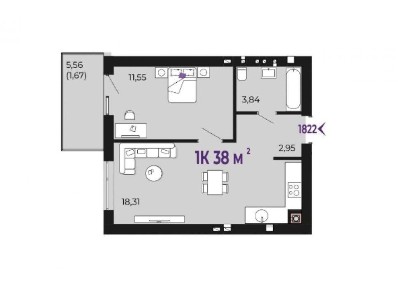 Продаю 1 кім. квартиру ЗДАНУ в ЖК 