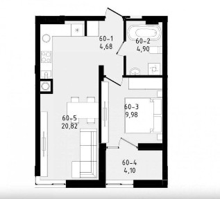 БЕЗкомісії! 1кім кв. 46м, ЖК Вілла Зубра, Санта Барбара, Сихів, етап здачі