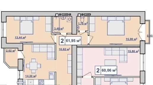 Простора 2кім. квартира 62м2! ТЕРМІНОВИЙ ПРОДАЖ