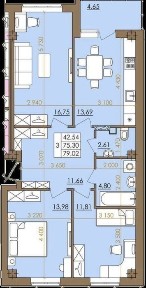Продаж 3-ри кімнатної квартири Європейський квартал