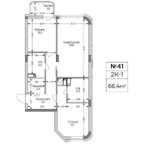2К (66.4 м2). Центр. Є розтермінування