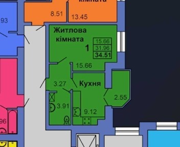 ‼️Сади-1‼️1 кк в новобудові, 35 м², інд. опалення, середній поверх