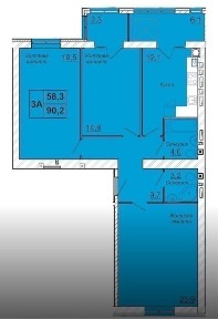 Продаж 3 кім. кв. 90 м. кв. ЖК Рів‘єра.