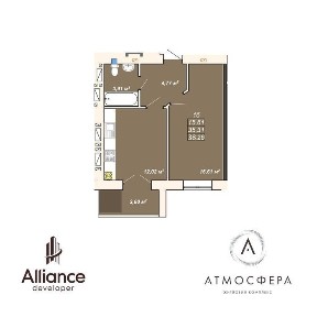 Видова на озеро 1кім. квартири в готовому будинку.