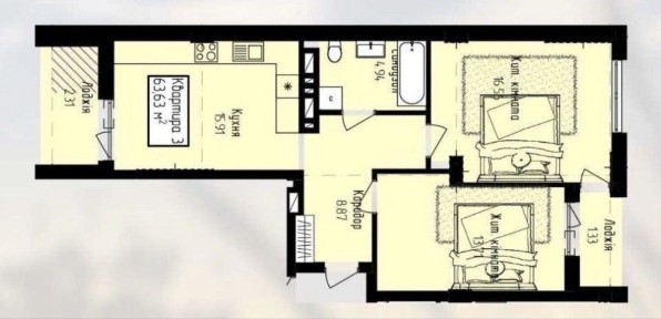 Продаж 2-х кімнатної.