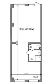 Продаж апартаментів/офісу 58,7 м² у Брюховичах