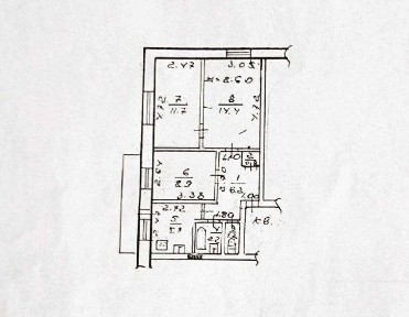 Трёхкомнатная квартира на Посёлке Котовского