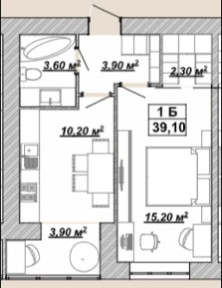 Квартира 1к КНЯГИНИН 33250