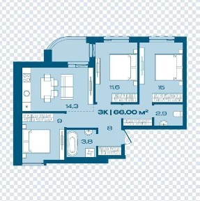 Продається 3 кімнатна квартира. Поруч ТЦ Велес. Новий ЖК.