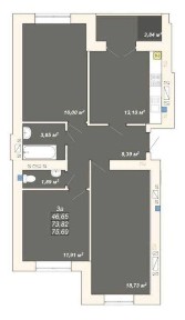 Продається двостороння, 3-кімнатна квартира біля міського озера.