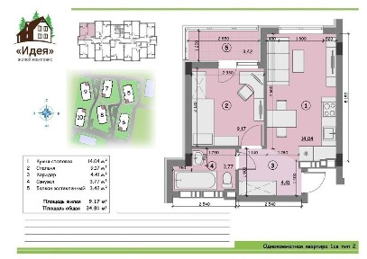 ЖК Идея, Бортничи 1комнатная. Цена под ключ!