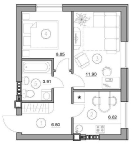 31000$ Двокімнатна квартира. Святопетрівське