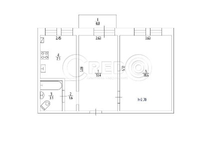 Продажа 2-комнатной квартиры 44.6 м², Парковая ул.