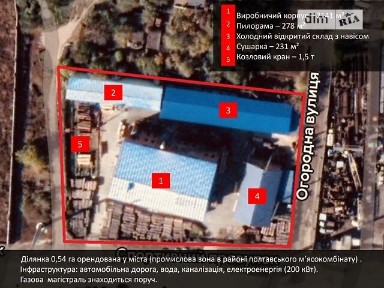 Продаж виробничої бази з цехами, пилорамою, сушаркою, краном і ОФІСАМИ