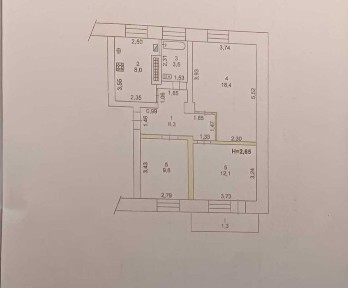 Продам трёхкомнатную квартиру с автономным отоплением.
