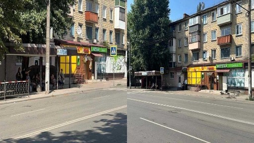 Перехрестя червона лінія зупинка (кафе, магазин) Севгок, 9квартал