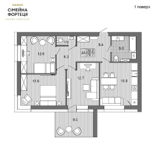 3к квартира 78 м/кв у розтермінування