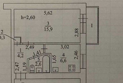 1 ком. квартира проспект Гагарина / Среднефонтанская