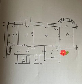 Трёхкомнатная квартира в сталинке, начало Г. Кондратьева (Щепкина)