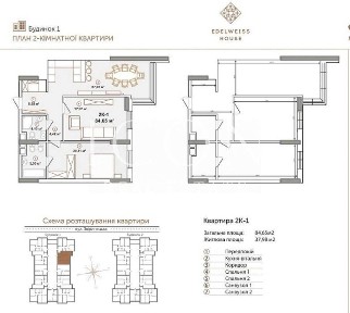 Без коміссі! Продається квартира в ЖК “Edelweiss House”. Є паркінг!