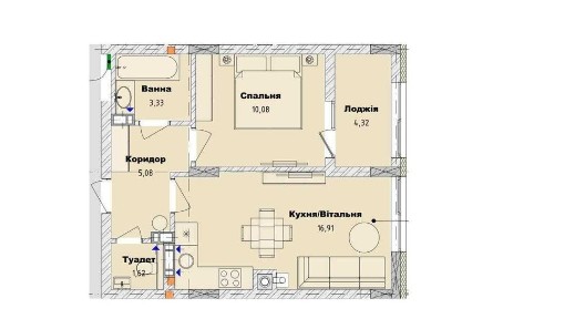 Продаж 1 кім. кв, 41.43 м2, ЖК Art29, м. Городок Без комісії