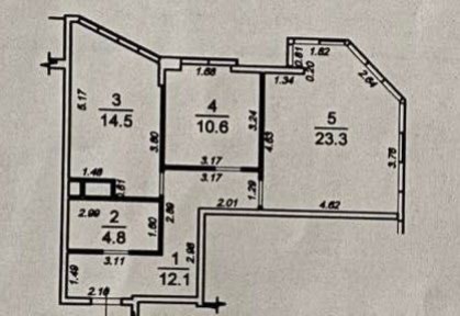 2-комнатная 65.3 м2. 25 Жемчужина. Центр, музкомедия.
