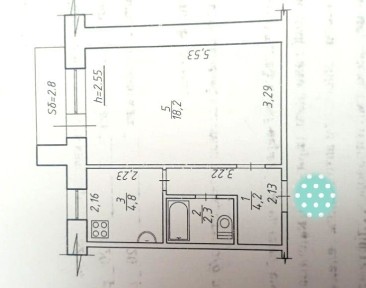 1 кімнатна квартира в центрі міста Суми на середньому поверсі
