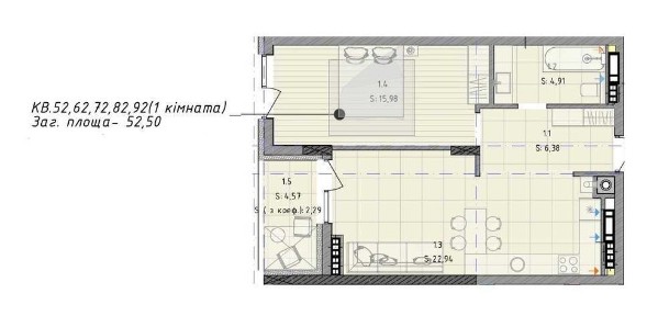 Продаж 1 кім. квартири в новобудові від забудовника вул. Шевченка 266