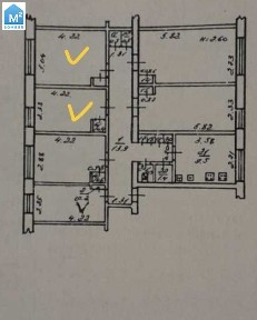 Продам 2 комнаты в коммунальной квартире Черёмушки улица Космонавтов.