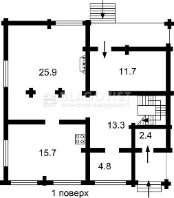 Будинок-зруб, 136 кв. м., Нові Петрівці, Межигір'я, вихід в заповідник