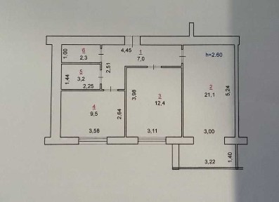 1-но кімнатна квартира в ЖК Мрія на Покровській під ремонт