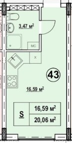 Продаж квартири студії від забудовника в Дарницькому районі.