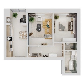 2 к. кв 67.1 м² ЖК «Нова Будова-2»