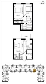 Готова 3-кімнатна дворівнева квартира 72,5 м2 в ЖК <a href='/newbuilding/7521/view/zk-amsterdam'>Амстердам</a> Клубний.