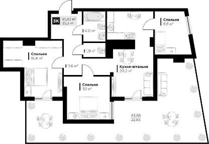 Без комісії! Продаж квартири у зданому будинку!