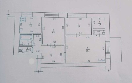 Алмазний І 3к І 50 кв/м І Є свій підвал І Великий балкон І КОД 44589