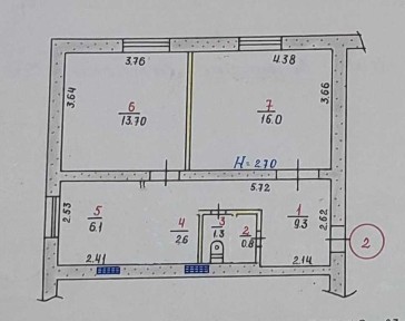ТЕРМІНОВИЙ ПРОДАЖ двокімнатної квартири. ЮГОК, Матрьоновка