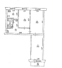 продається квартира, 3 кімнатна в м. Павлоград, вул. Дніпровська