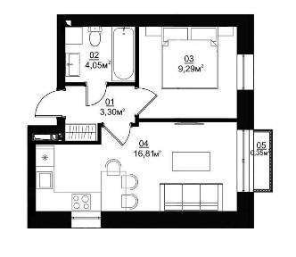 Продаж квартири 34 м2 під єОселю в ЖК на березі озера, с. Шевченкове
