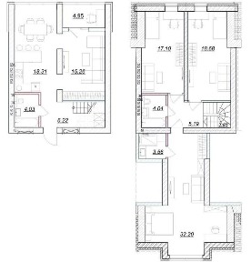 Дворівнева квартира 136 м2 в новому сучасному ЖК Desna Park, Зазим'я