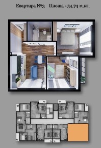 Двокімнатна квартира 55 м2 з балконом в новобудові жк 