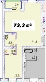 Оренда комерційного приміщення 73,3 м² ЖК «Графський» фасад